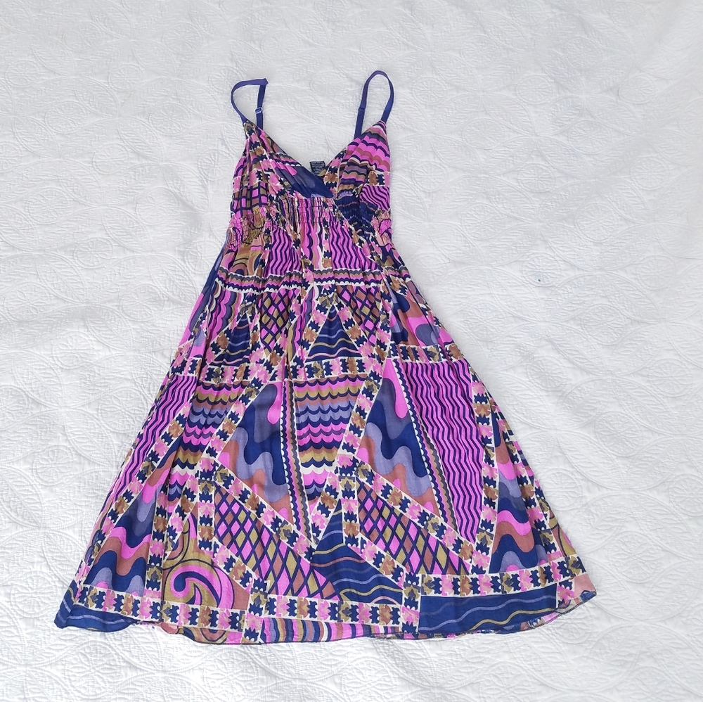 Planet Gold Funky Pink and Blue Dress